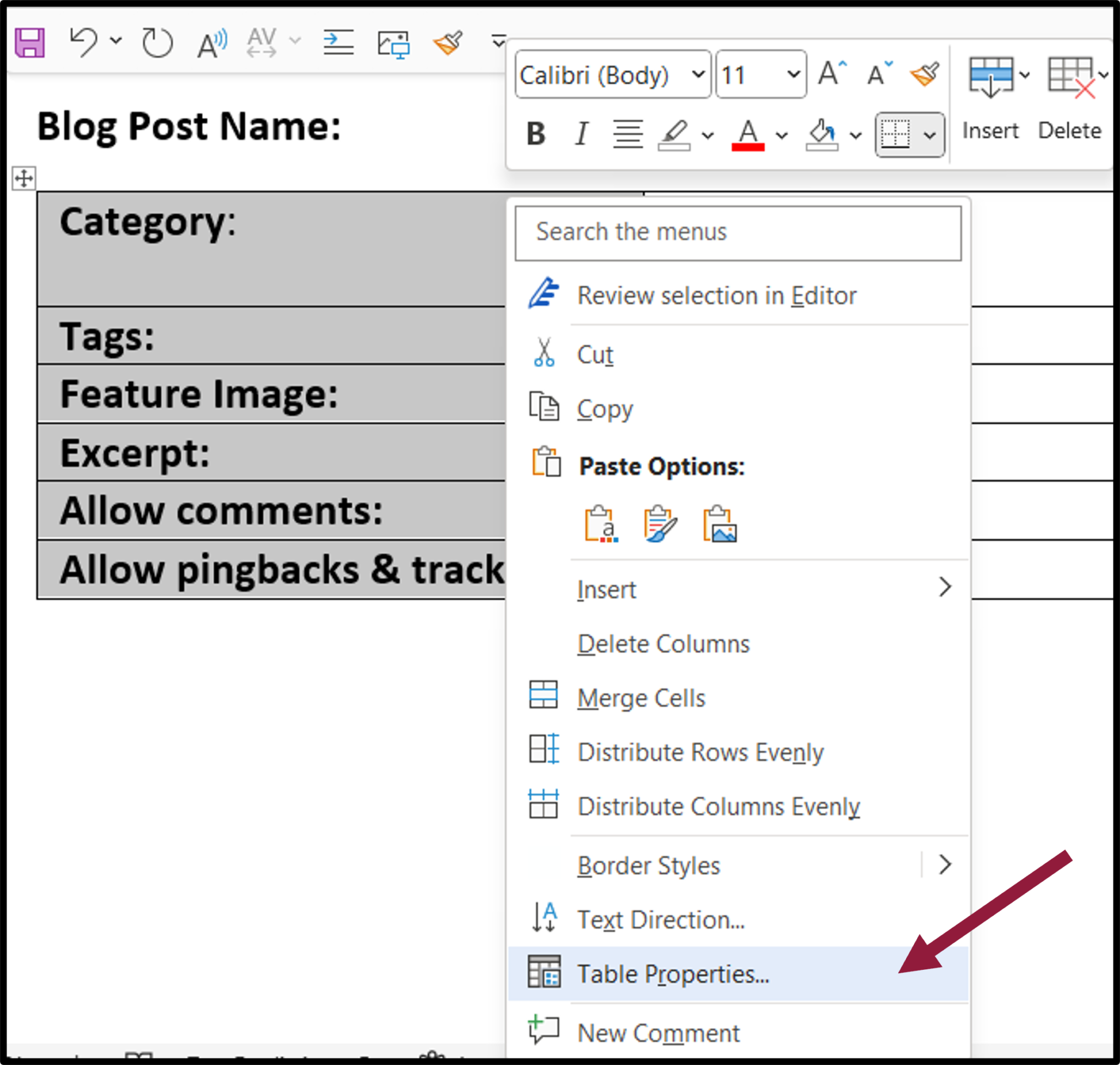 How to Create a Blog Post Template in Word - cValesa
