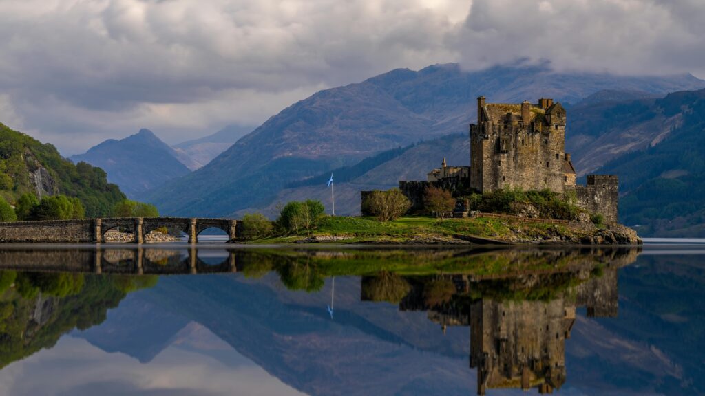 Ruins of eilean donan castle in scotland